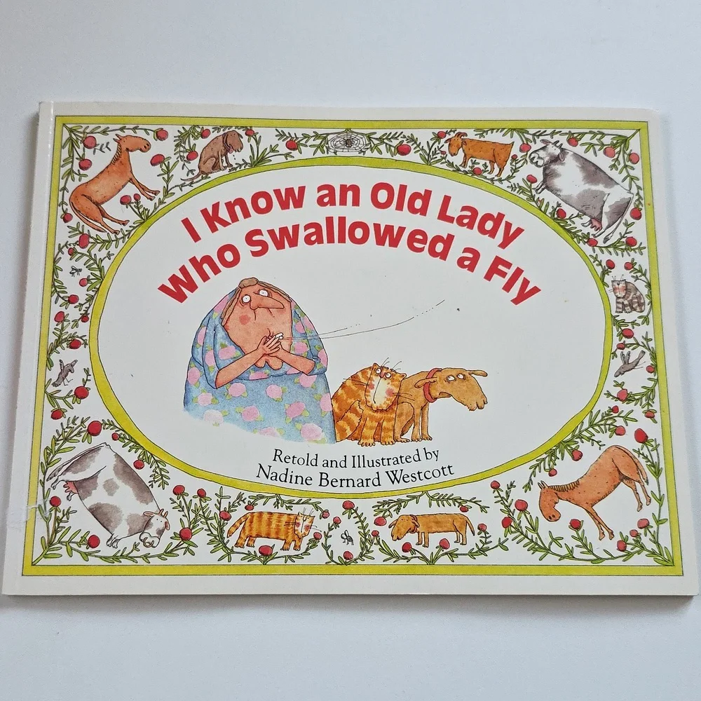 Children's Book Set - I Know an Old Lady - Pirate, Pie, Shell, And Vintage